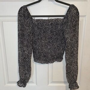 Japna Black and White Paisley Blouse